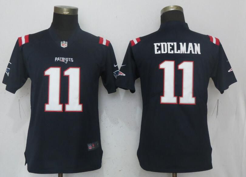 Women New England Patriots #11 Edelman Navy Blue Color Rush Nike NFL Jerseys->new orleans saints->NFL Jersey